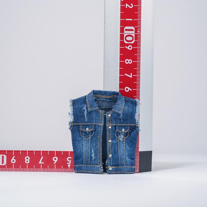 

1/12 Scale Fashion Classics Male Soldier Damaged Denim Hooded Jacket Vest Ripped Jeans For 6in Romankey Action Figures Model