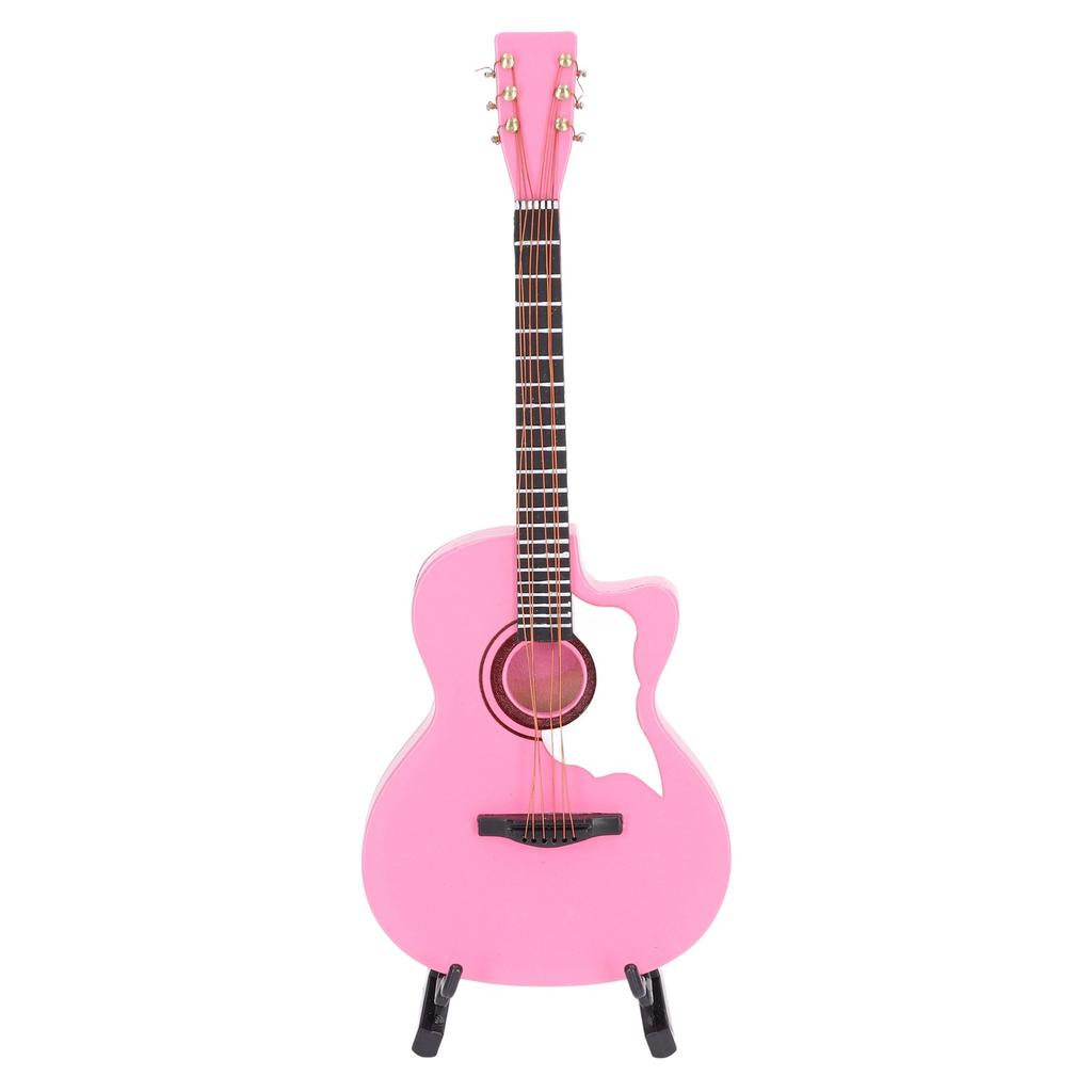 Guitar Model Pink Beech Material Precise Design 18cm Musical Instrument Model for Playing Great