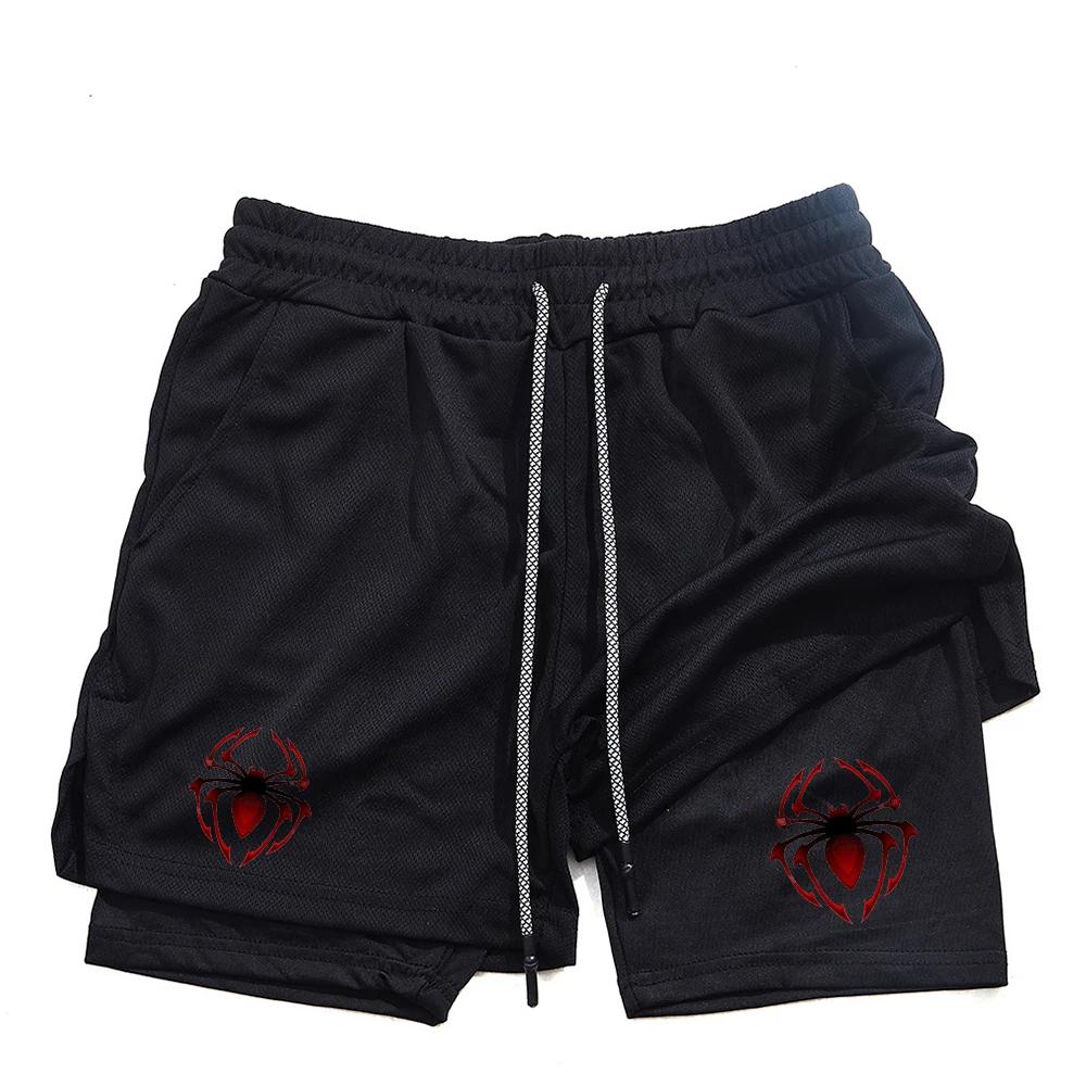 Muay Thai Kick Boxing MMA Shorts Spider Men Women Unisex Casual Sportswear Double Layer Quick Dry Breathable Training Sport Gym Fitness Workout