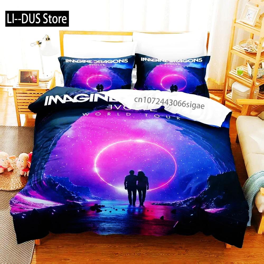 2024 Imagine Dragons Single Double 3D Printed Bedding Set For Boys Bedroom Queen King Size Quilt Cover Pillowcase