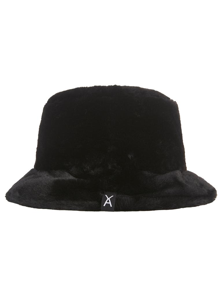 Bajal Fur Logo Point Bucket Hat Black