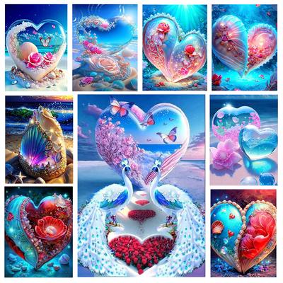 5d Diamond Painting Peacock Diy Artificial Diamond Square Round Mosaic Embroidery Set Flower Beach Home Decoration Gift