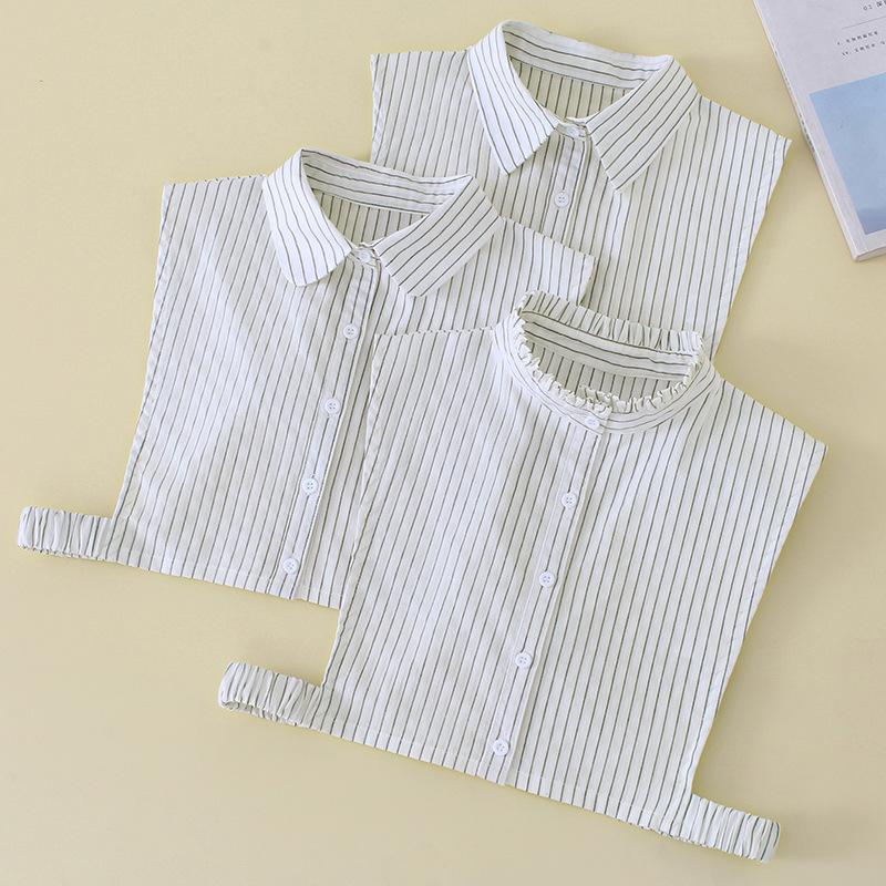 Women Cotton Printed Detachable Lapel Fake Collar Shirt White Ruffles False Collar Woman Removable False Blouse Nep Kraagie