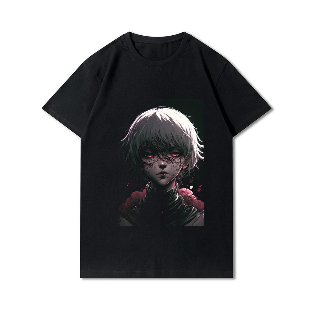 Letní anime pánská trička větší velikosti 100% bavlna Tokyo Ghoul Potištěné Neformální trička s krátkým rukávem Topy Outdoor Trička