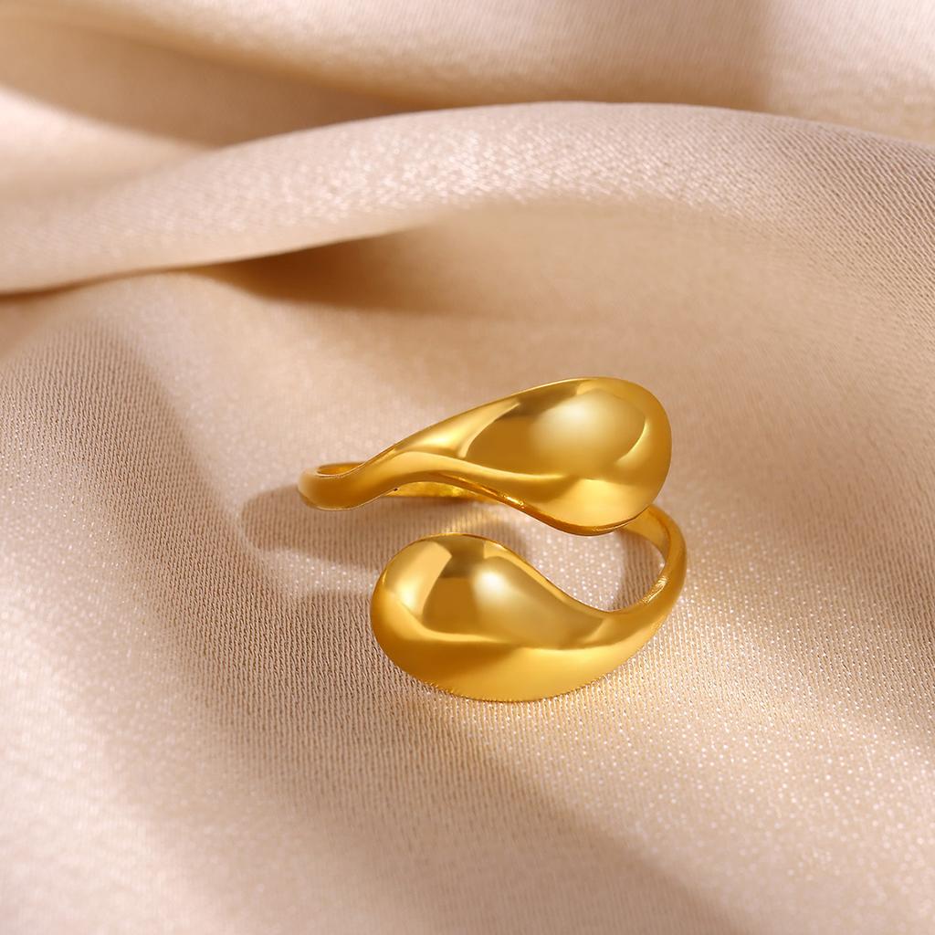 Gold Color Flower Rings For Women Aesthetic Geometry Stainless Steel Star Anillos Party Wedding Jewelry Elegant Gift Christmas