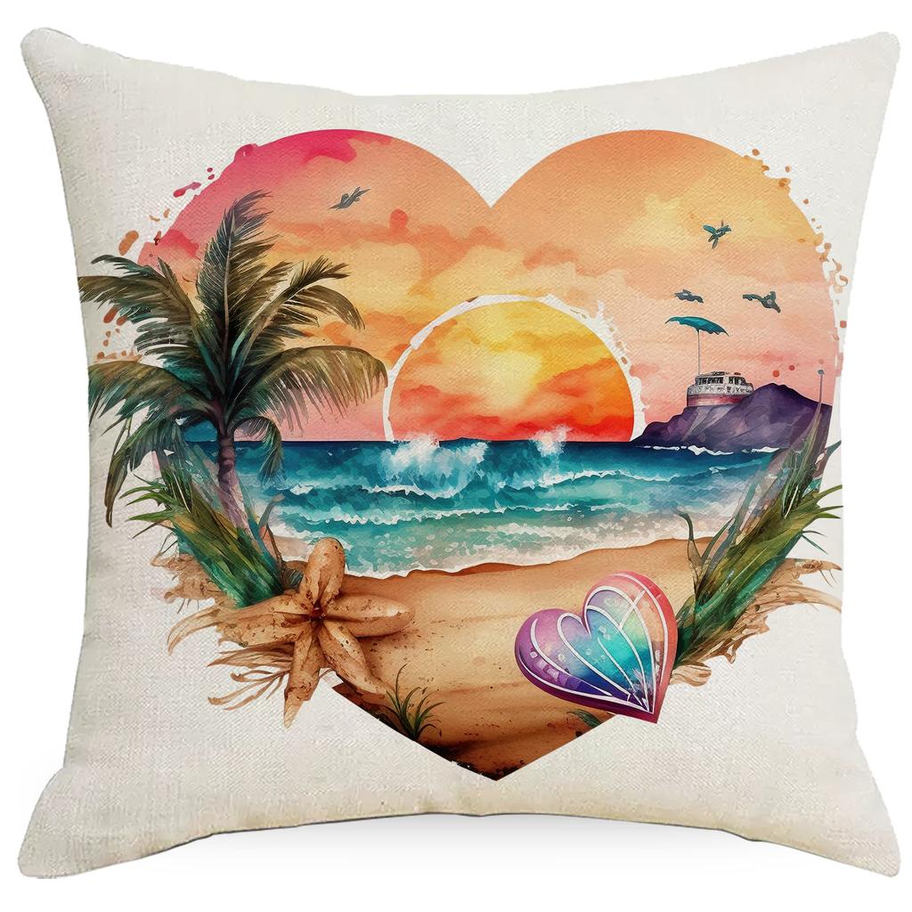 Summer Beach Scenery Pillow Case Sofa Living Room Pillow Case Home New Style