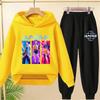 KPop Demon Hunters Print Hoodie Kids Cartoon Clothes Girls Hooded Sweatshirts Pants 2pcs Set Toddler Boys Outfits