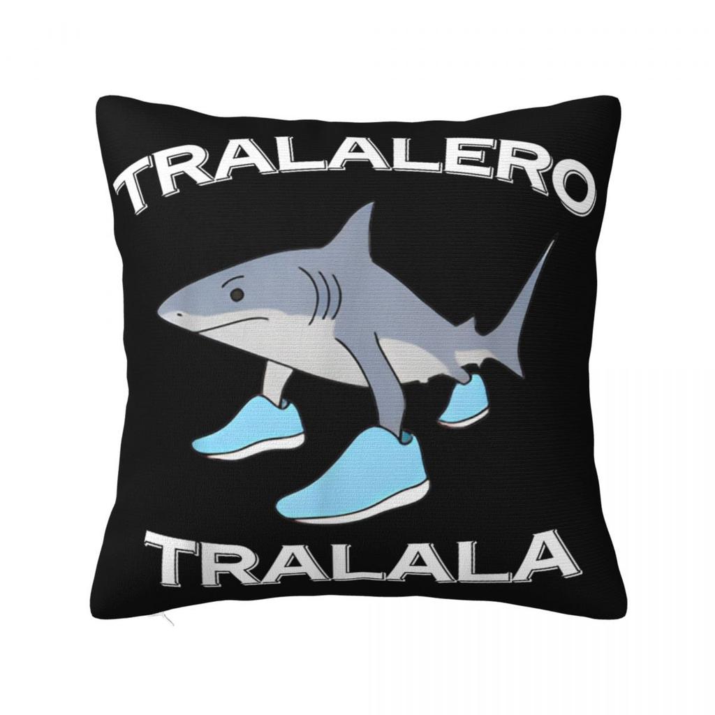 Tung Tung Tung Sahur Square Pillow Cases Italian Brainrot Meme Cushion Cover Vintage Polyester Decor Pillowcase for Living Room