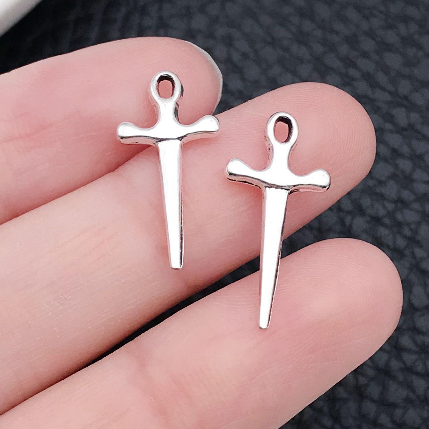 Cross & Thorns Heart DIY Jewelry Charms: Bracelet, Necklace & Keychain Accessories