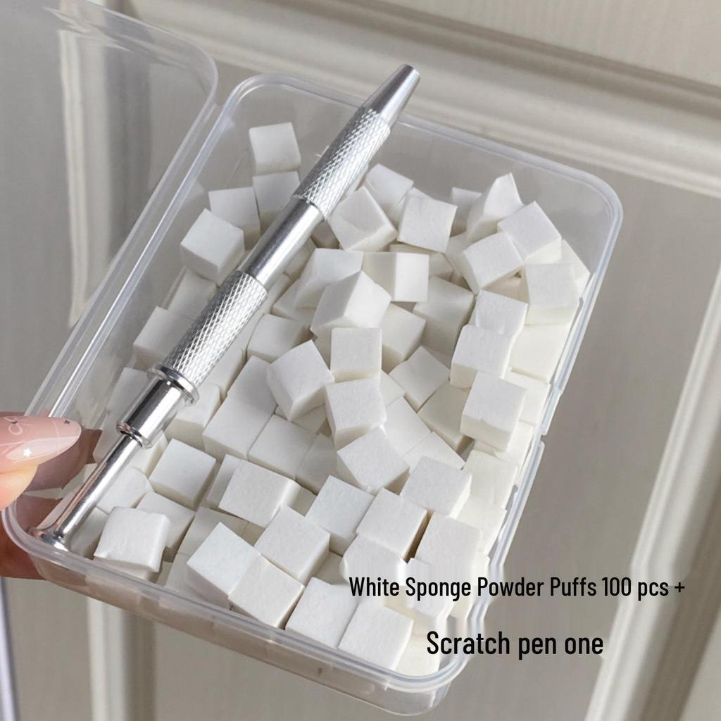 Mini pinzeta s jednorázovými houbičkami na roztírání korektoru a tvářenky