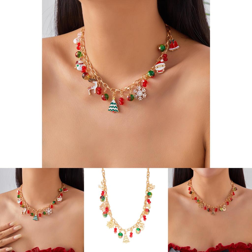 Cute Snowman Christmas Jewelry With Alloy Pendant For Holiday Gift