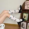 Hollow Lace Bow Women Socks Lolita Girls Solid Color Middle Tube Socks Summer Thin Fashion Versatile and Sweet Girls Stockings