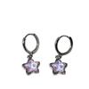 Gothic Cute Pink Moonlight Stone Star Pendant Earrings For Women Egirl Y2K EMO 2000s Harajuku Goth Vintage Jewelry Accessories