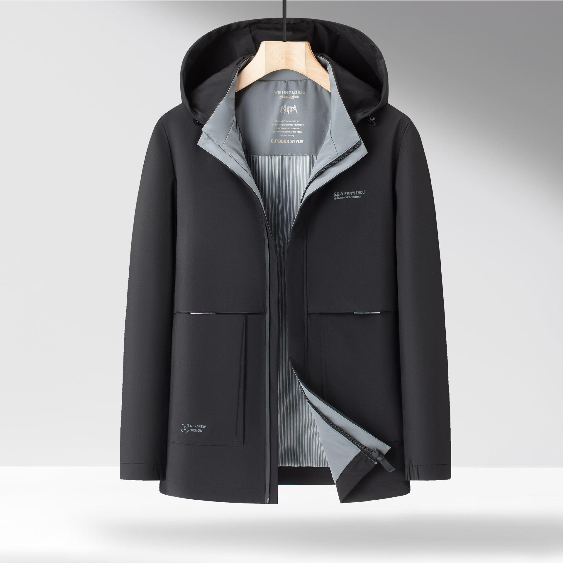 

Новый весенне-осенний мужской костюм для папы с капюшоном, простая повседневная куртка 4XL