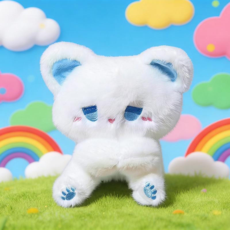 Peluche Gatto Tonto Bambola Emo Creativa Carina di Alto Valore Animale di Peluche Virale Regalo di Compleanno per Ragazza 30cm