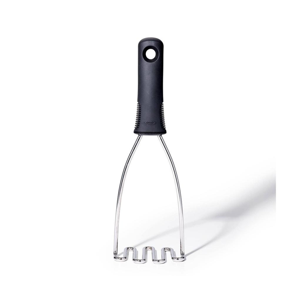 OXO Stainless Steel Potato Masher with Easy-to-Grip Handle for Mashing Potatoes, Potato Salad, Baby Food, Dishwasher Safe
