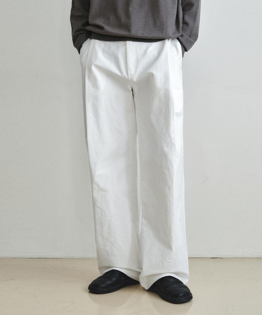 Wednesday Oasis Deep Tuck Wide Cotton Pants_Ivory(W26Pt03)