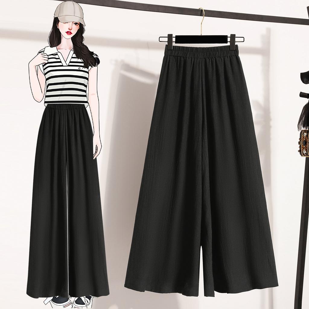 DIMANAF 2026 Übergröße Sommer Lange Hosen Damen Elastische Taille Hosen Locker Lässig Übergroß Unterteile Hosen Grau 5XL