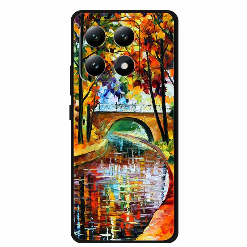 For Xiaomi 15T 5G Case Soft Silicone Black Phone Cover for Xiaomi 15T Pro 5G Cartoon Wolf Lion Bumper Dustproof Coque for Mi 15T