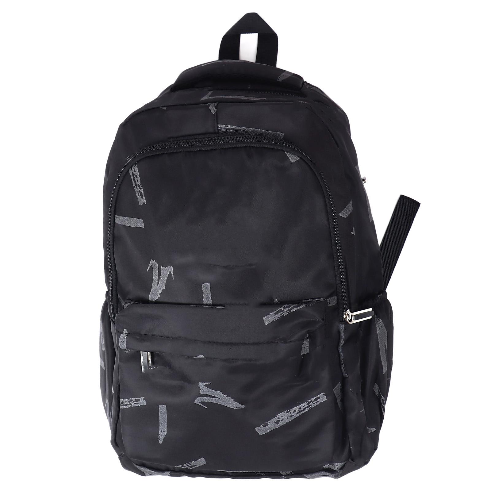 15 Inch Backpack Large Capacity Multi Functional Divided Breathable School Backpack for Student Black Nylon