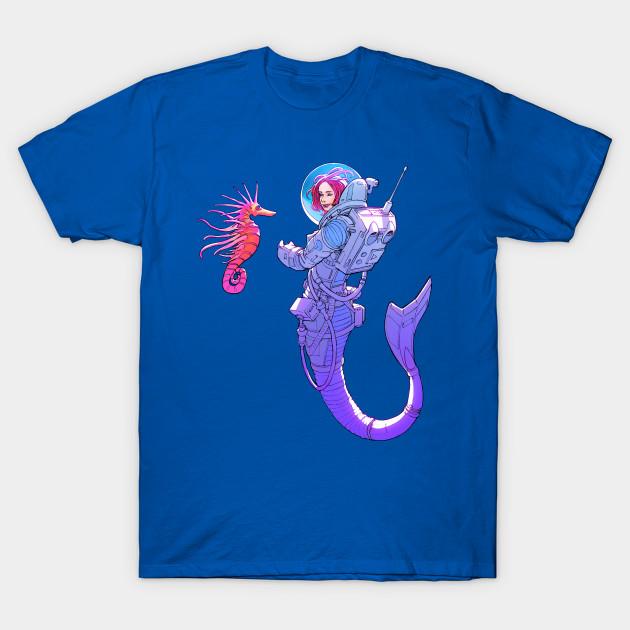 Unisex Fashion TShirt Space Mermaid Print TShirt Plus Size S-5XL T-Shirt 100%Cotton Tops O Neck Short Sleeve Tees