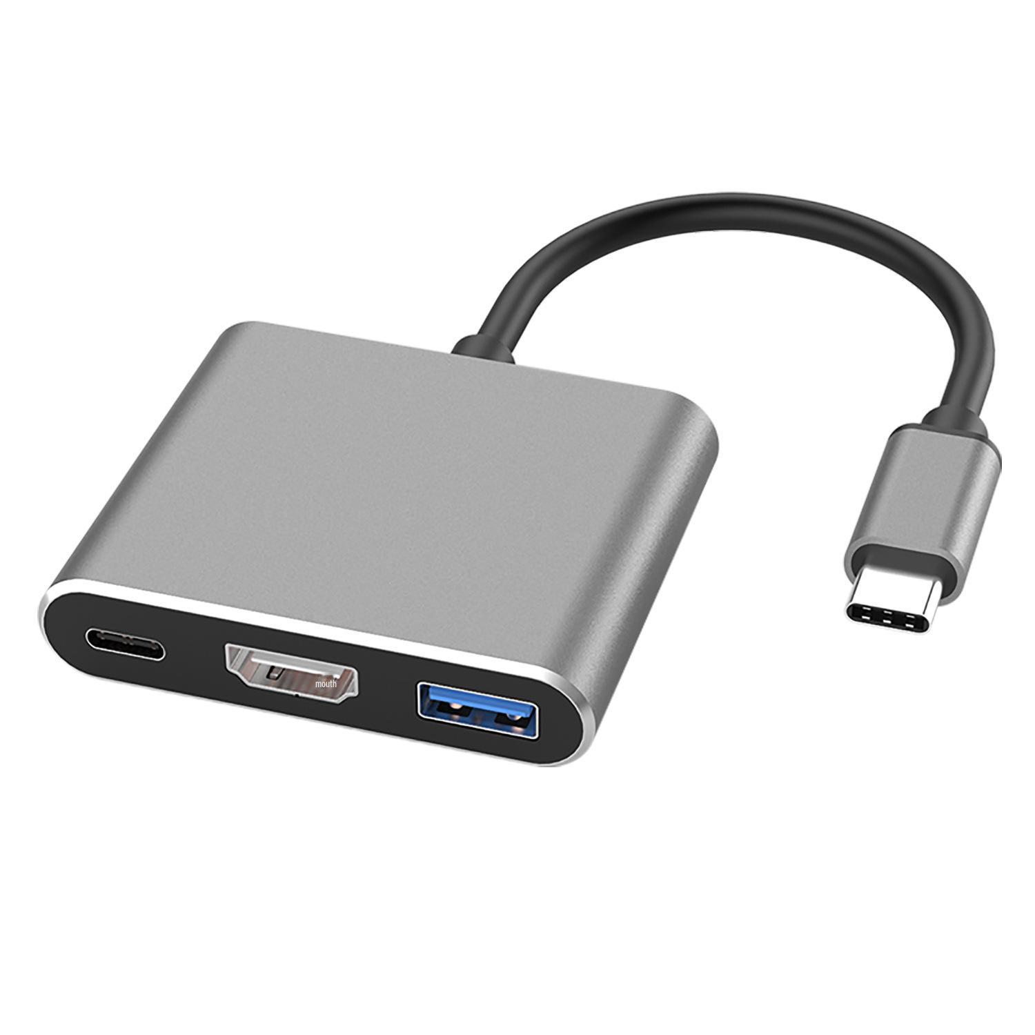 

Кабель-адаптер USB-C до HDMI з USB-хабом та док-станцією розширення