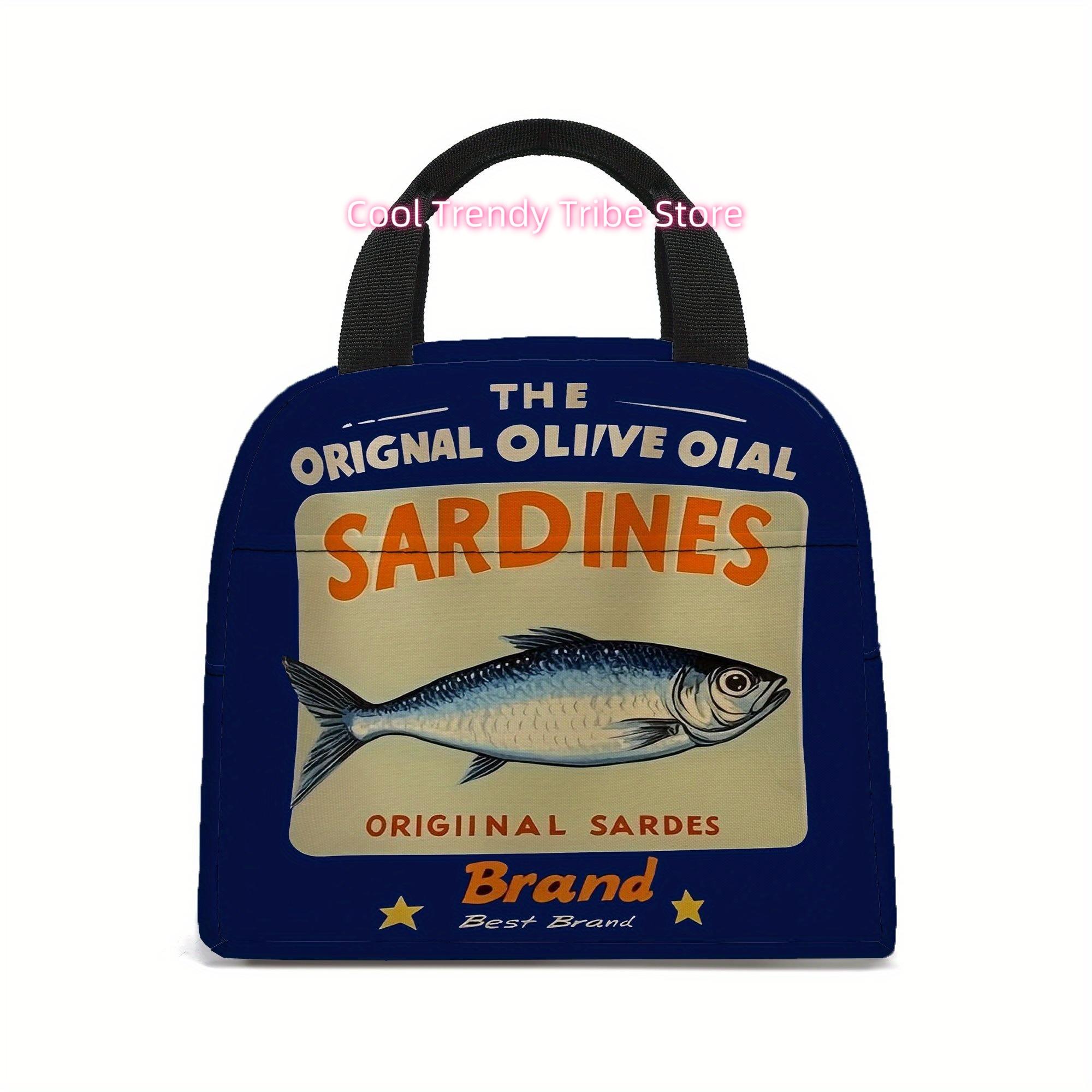 Insulated Lunch Bag Compatible for work, Travel & Picnics - Anime Salted Fish Print Tote with Ice Pack Compartment (Non-Food Con