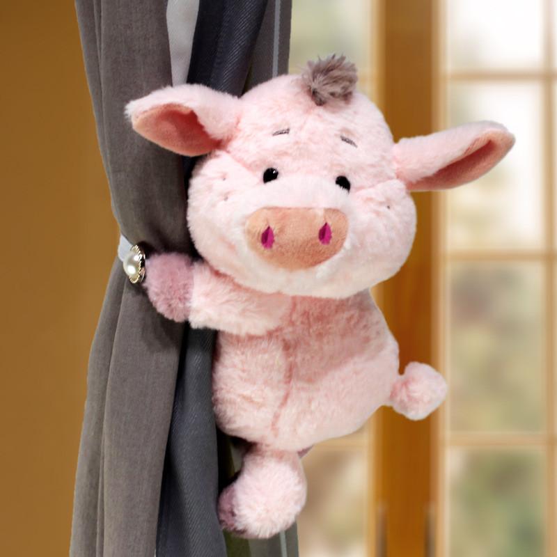 Pig Plush Animal Curtain Tieback Cartoon Doll For Childrens Decoration Window