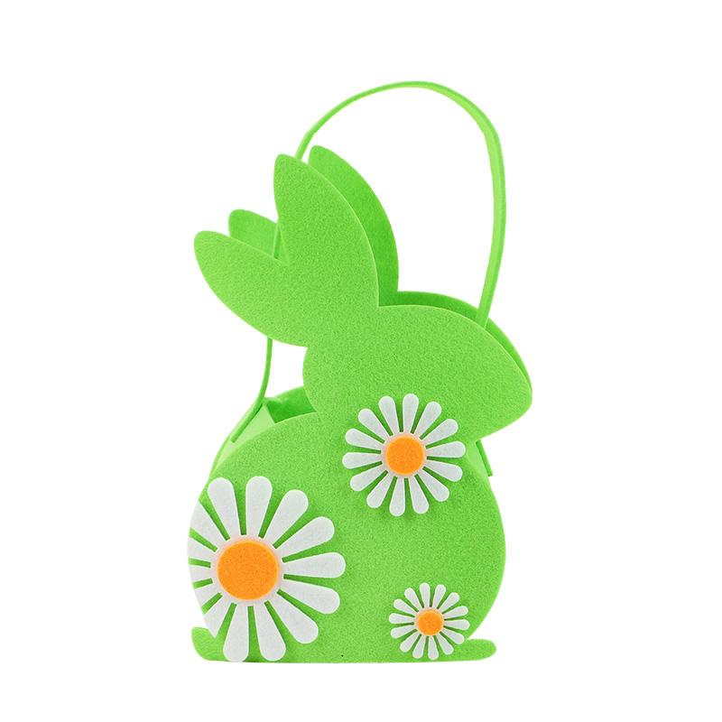 Easter Bunny Shaped Gift Bag Felt Egg Basket with Handle for Easter Decoration and Storage Kids Favors Candy Snacks Bag