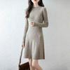 Women Sweater Dress 100% Wool TIDENOVEL O-neck Knit Long Pullover Winter Jumpers Wool Long Dress Female