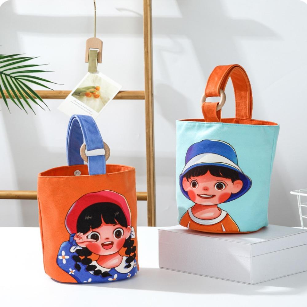 

Холщовые сумки для обеда с кольцевой ручкой сверху Модные сумки на кнопках