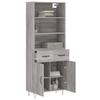 Vidaxl Display Cabinet Gray Sonoma Oak 69.5X34X180Cm Wood-Based Material