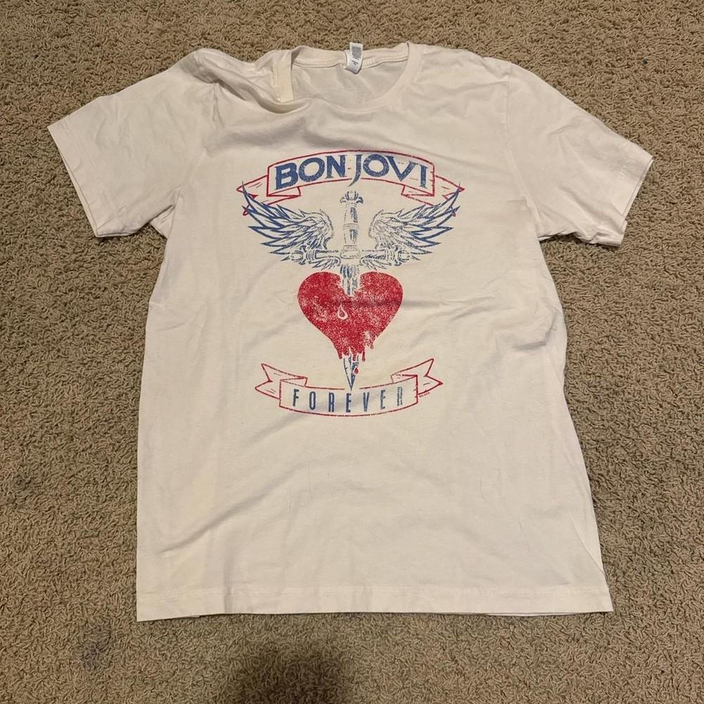 VTG Bon Jovi band Shirt Tee White Short Sleeve S-5XL FL1007 Unisex T-Shirt XXXL