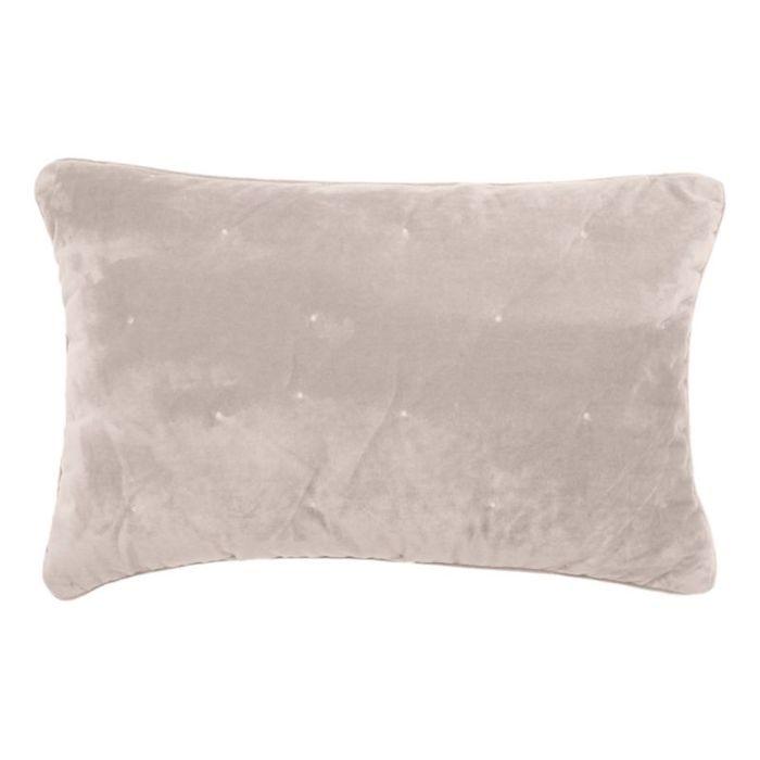 Housse de coussin velours - Finition surpiqures "Gipsy" Vent du sud - Gipsy Naturel - Coussin 40 x 60 cm
