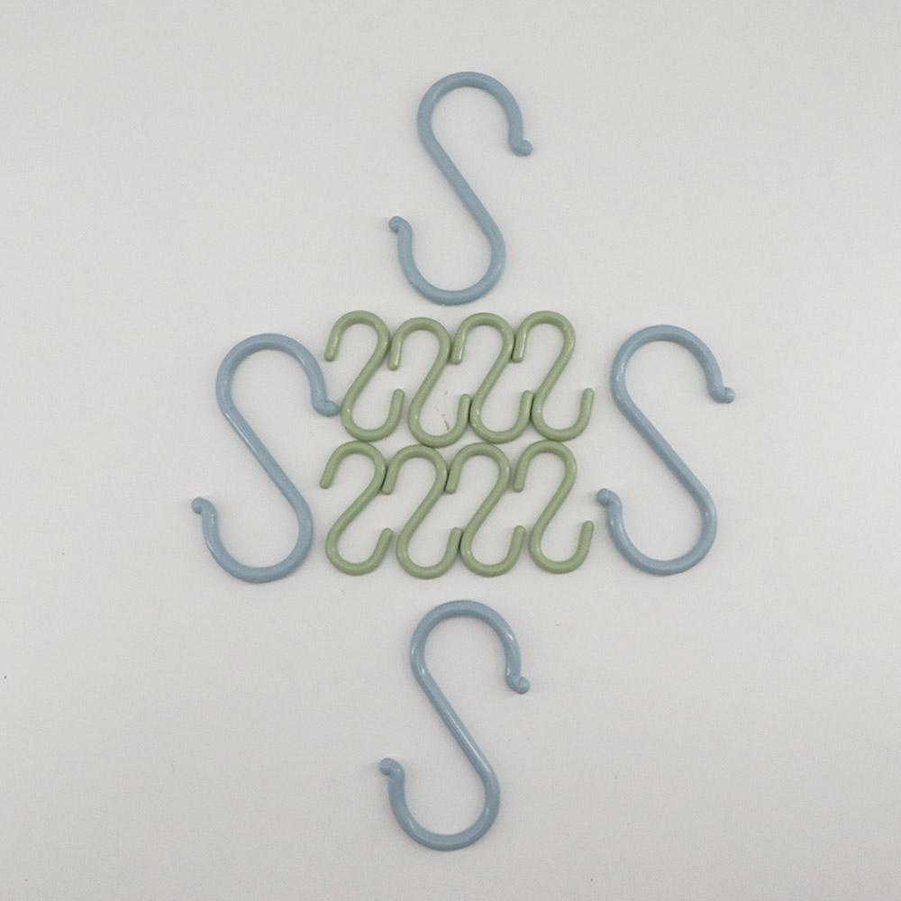 

Living Bedroom Storage Rack Towel Hat Hanging Organizer S-Shaped Hook Key Holder Clothes Hanger 4Pcs Pink L