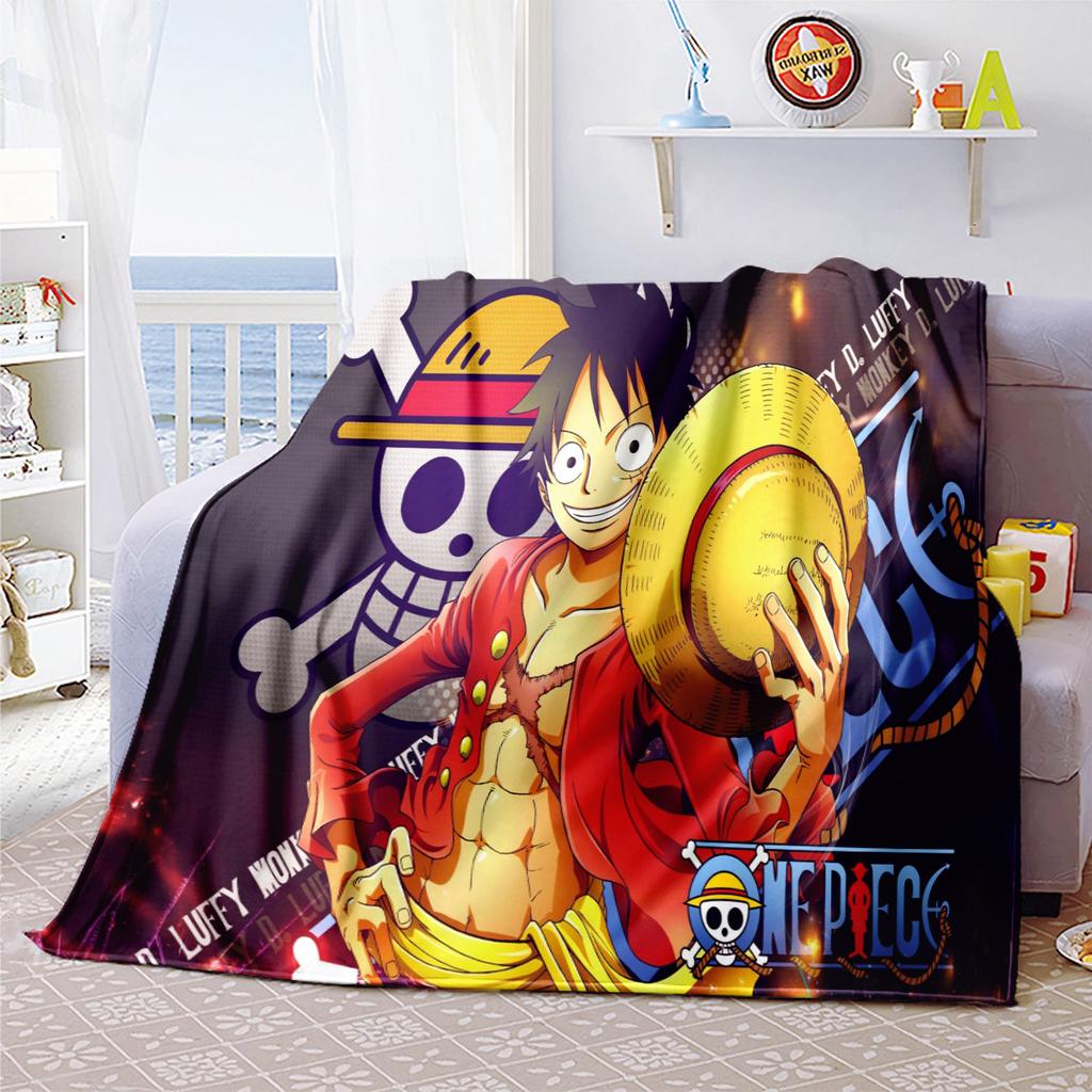 Starring the classic Japanese cartoon ONE PIECE Monkey D. Luffy blanket soft home furnishing nap decoration four seasons warm Sherpa blanket U10