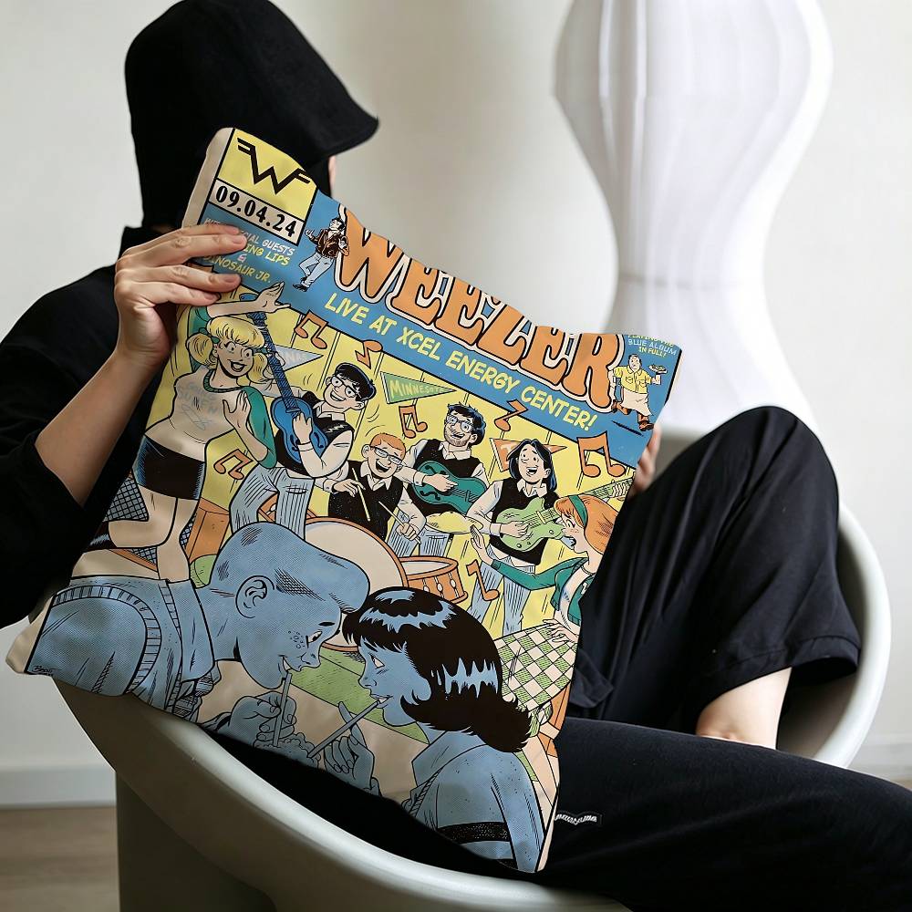 Weezer Music Band Cushion Cover Pillowcase Upholstery Sofa Throw Pillow Home Decor Pillowcas