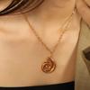 Bohemian Beach Jewelry Spirals Conch Pendant Necklace for Women Waterproof Stainless Steel Trendy Gift