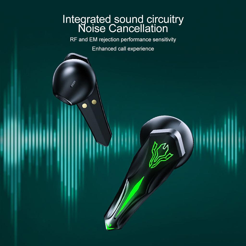 Wireless Game Earbuds LED Digital Display   V5.1 Gaming Earphones with Wireless Charging Case for Sports Work