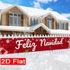 Feliz Navidad Xmas Holiday Banner, Durable Polyester Outdoor Yard Sign for Garden Fence