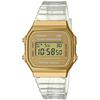 Digital Quartz Watch with Plastic Men's Strap, Gold, A168XESG-9AEF.