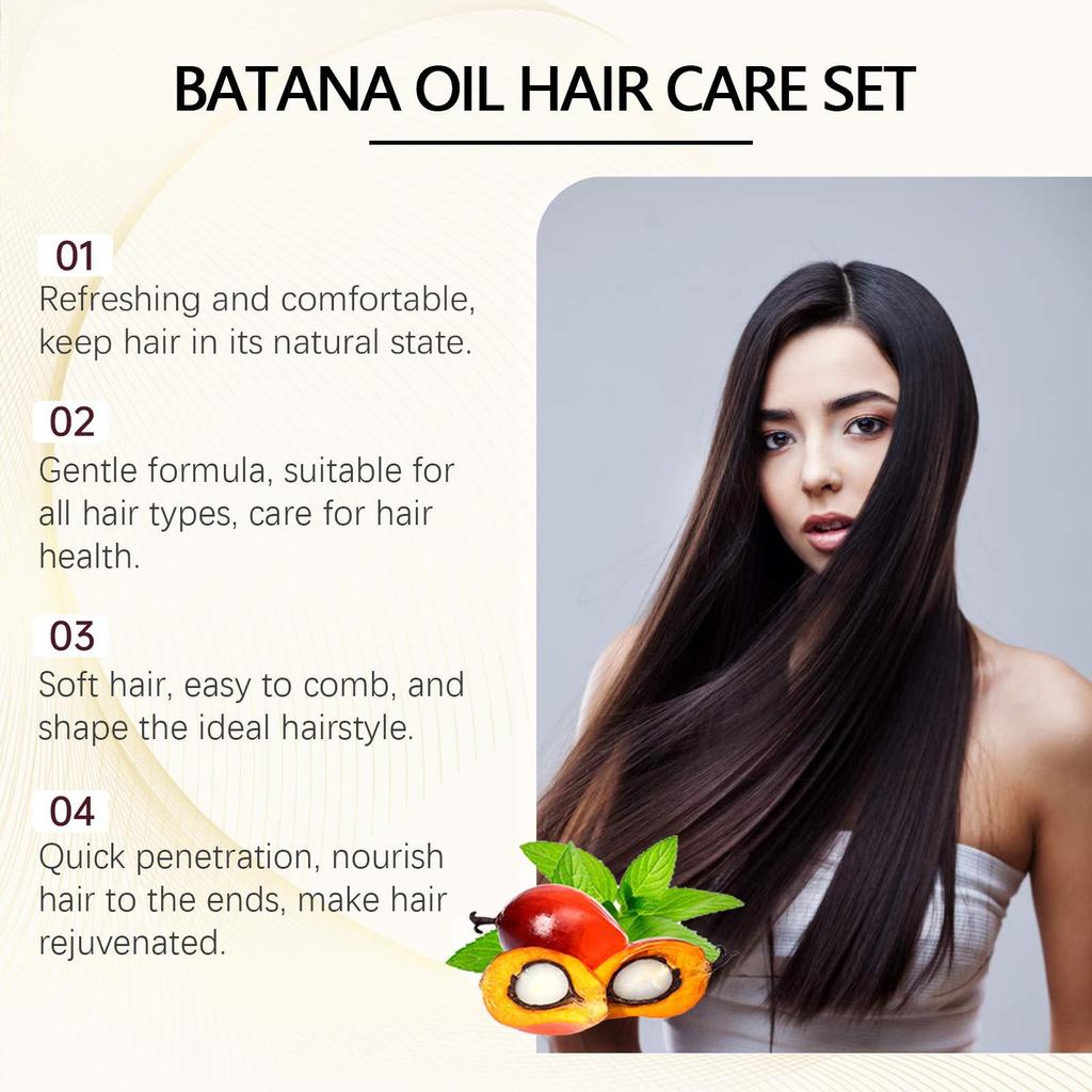 EELHOE Batana Oil Volumizing Conditioning Set Repair Hair Frizz Nourish Hair Smooth Hair Care