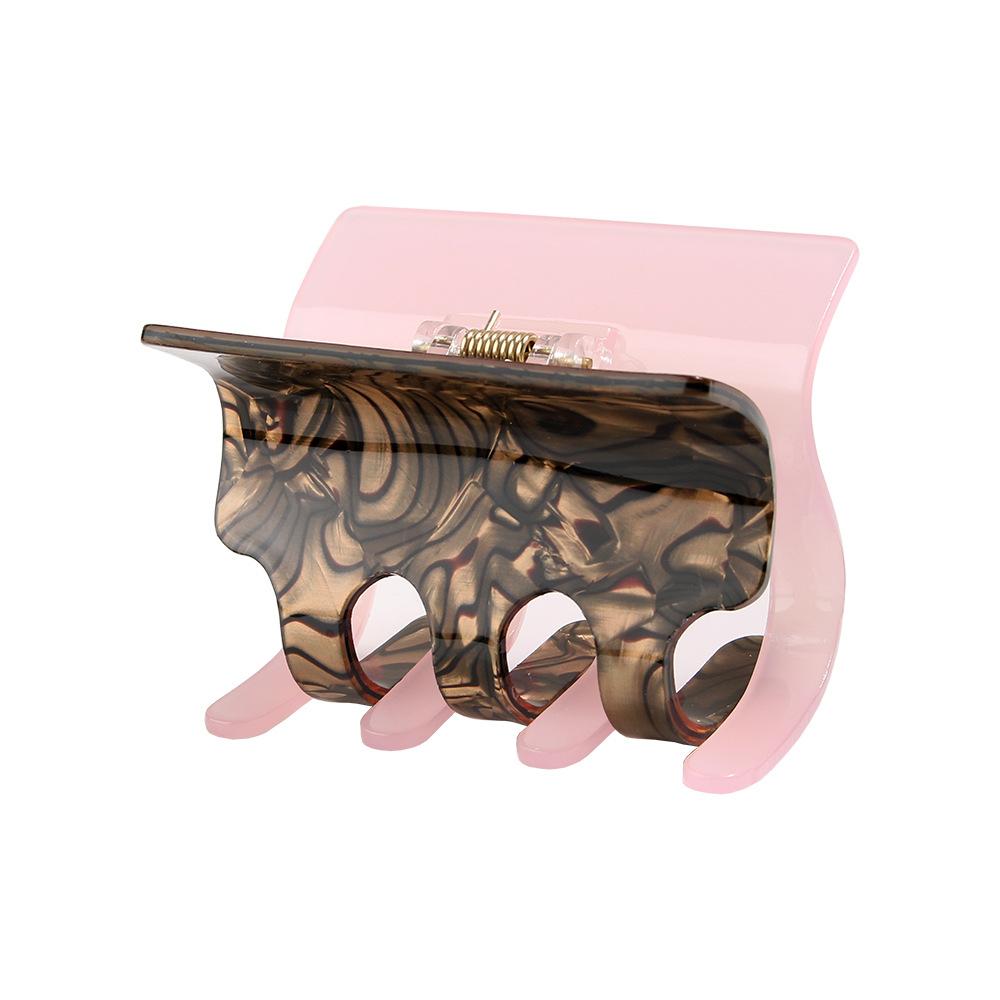 Simple Hair Bun PVC Material Checkered Claw Clip Hair Volume Multi-practical Shark Clip