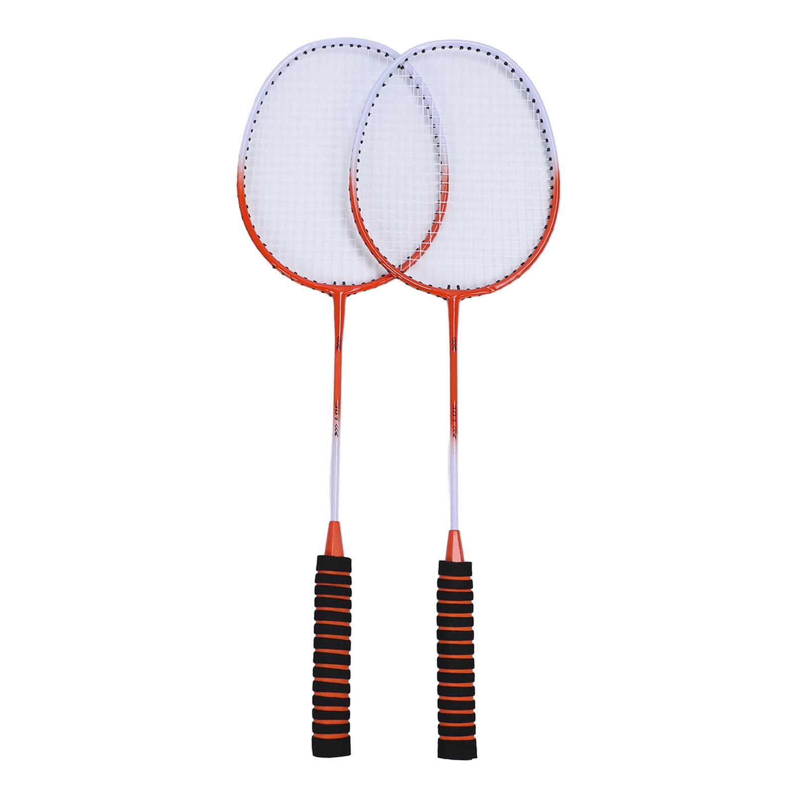 Set Badminton Rachetă Badminton Profesională din Aliaj cu 3 Fluturași Geantă de Transport pentru Începător white