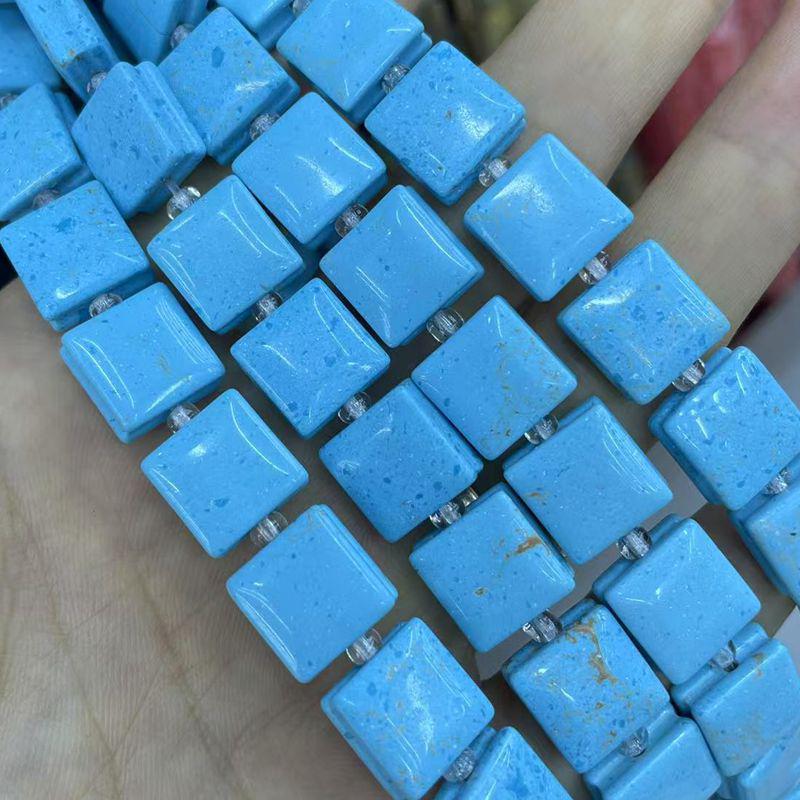 Naturstein Achat Kristall gerillte quadratische Schmuck-DIY-Accessoires, 10x10 unregelmäßige Stücke