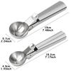 2pcs Dual Use Stainless Steel Ice Cream Circular Scoop Portable Fruit Scoop Metal Cookie Dough Scooper Kitchen Baking & Cooking