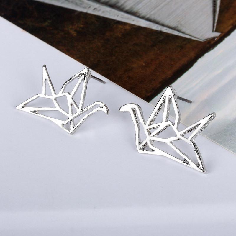 Exquisite Origami Crane Stud Earrings | Artistic and Simple Accessories for Girls