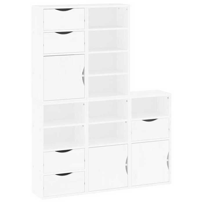 VidaXL Side Cabinets 5 Pcs ODDA White 40x24x79 Cm Solid Pine Wood, Cabinet, Buffet, Kitchen Storage Furniture, 3365367