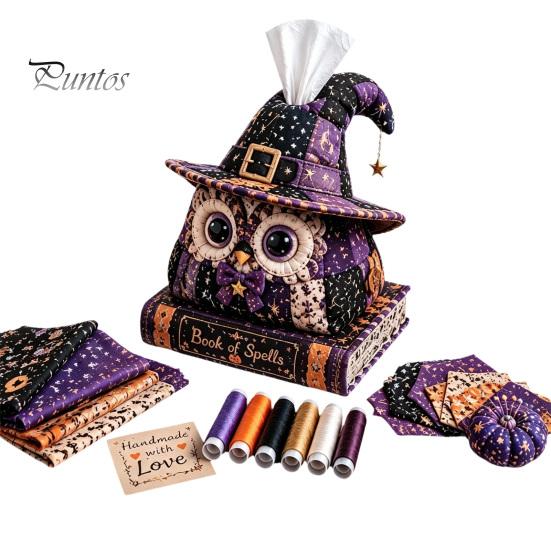 Kreatives Halloween-Geschenk für sie Taschentuchbox DIY Nähset, Thema, Patchwork-Stoffhandwerk Vampir Fledermaus Set, Handarbeit Gesteppte Hülle, Zuhause Und