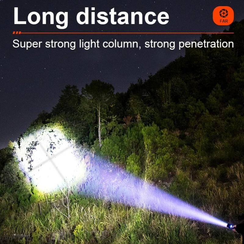 High Powerful LED Flashlights Long Range 1500M Super Bright Torch Light Type-C Rechargeable Waterproof Outdoor Camping Lamp